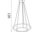 Pakabinamas LED šviestuvas SEARCHLIGHT Revolve, 28,24W, 230V, 3000K, 4057lm, 590 x 590 x 1200 mm, maksmalus aukštis 1500 mm, 40176-2BK