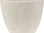 Keraminis lauko vazonas, baltos sp., 16,5 x 16,5 x 16 cm.