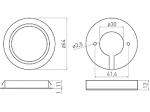 LED šviestuvas GTV Vasco, 1,7 W, 12V, 3000 K, 150 lm, IP20, paviršinis, laidas 2 m, apvalus, sidabro sp., 64x12 mm, LD-VA24CB-53