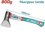 Kirvis TOTAL THAX061800, stiklo pluošto rankena, 390 mm, 45CS, 0,8 kg