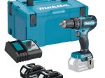 Akumuliatorinis smūginis gręžtuvas MAKITA DHP485RTJ, 18V, 2x 5,0 Ah Li-ion, 50/25 Nm, 1,7 kg, LED, neturintis šepetėlių variklis