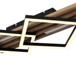 Pakabinamas LED šviestuvas GLOBO Obrien, 25W, 3000K, 230V, 1300lm, MDF tamsus medis, atminties funkcija, 475 x 310 x 95 mm