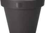 Plastikinis lauko vazonas, juodos sp., 80 x 80 x 69 cm.