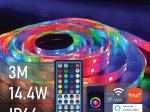 Šviesos diodų juostos komplektas SPECTOR LIGHT 17520, LED 3m, 14,4W/m, IP65, RGBW, 12V, 60 LED/m, 900lm/m, SMD5050, kompl. 40 mygtukų pultas, transformatorius iš 220V į 12V
