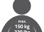 Vonios kėdė RIDDER Zac Xxl, 56,5 x 39,5 x 59 cm, juoda, PU black, PU / aliuminio rėmas, max.svoris 150 kg., A0221010