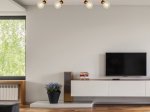 Kryptinis šviestuvas GLOBO Jorna, E27, 4 x 40W, 230V, metalinis, su medžiu, matinės juodos sp., 80 x 170 x 800 mm, 54031-4