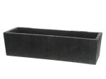 Šiltasis lauko vazonas 4living, juodos sp., 50 x 14 x 13 cm.