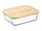 Produktų laikymo indas AMBITION Natural, su bambuko dangteliu, stačiakampio formos, 1500 ml