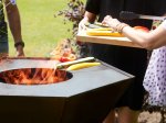 Lauko kepsninė BARBECOOK Nestor Original, 92x82x101 cm, su malkų dėtuve, nerūdijančio plieno paviršiumi, bronzinės spalvos