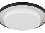 Lubinis LED šviestuvas GLOBO Morgan, 21W, 230V, 2120lm, 2700-6500K, RGB, dim., atmintis, su pultu, juodas, matinis, akrilinis opalas, 450x450x65mm,41390-21