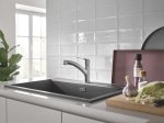 Plautuvės maišytuvas GROHE QUICKFIX START, su ištraukiamu dušeliu, nerūdijančio plieno spalva, 30307DC1
