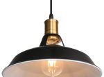 Pakabinamas šviestuvas G.LUX Gt-310-D31-1S-Bl Loft-7, 1 x E27, 310 mm skersmens gaubtas, juodos/žalvario sp.
