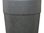 Kambarinis plastikinis vazonas SCHEURICH Carbon (224/21), grafito sp., skersmuo 21 cm.