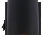 Kryptinis šviestuvas GLOBO Robby, GU10, 1 x 25W, 230V, su jungikliu, metalinis, matinės juodos sp., 70 x 100 x 120 mm, 57911-1B