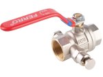 Pilno pralaidumo rutulinis ventilis FERRO Power, su drenažu, ilga rankena, vidus-vidus, 3/4 "