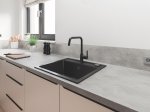 Plautuvės maišytuvas GROHE QUICKFIX START, su U-formos snapu, 150° pasukimo kampu, juoda matinė spalva, 304702430