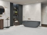Akmens masės plytelės BUENO EURO MADRID Rock Apuano Extra, 60 x 120 cm, 1,440 m2/dėž., rektifikuotos, "punch carving", glazūruotos, spl. Balta
