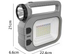 LED žibintuvėlis SUNLUX Qy-Cl05, įkraunamas, LED, 3 W + 5 W, 160 lm + 400 lm, su saulės elementais, IP44