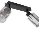 Kryptinis šviestuvas GLOBO Hadera, E27, 2 x 40W, 230V, dūmų sp. stiklas, 270x90x215 mm
