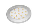 LED šviestuvas GTV Lumino, 1,5 W, 12V, 2700 K, 85 lm, IP20, paviršinis, laidas 2 m, apvalus, sidabro sp., 64x12 mm, LD-LU16CB-53