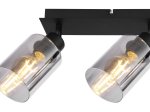 Kryptinis šviestuvas GLOBO Hadera, E27, 3 x 40W, 230V, dūmų sp. stiklas, 470x90x215 mm
