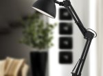 Stalinis šviestuvas GLOBO Famous, E27, 1 x 40W, 230V, su jungikliu, metalinis, juodos spalvos, 400 x 150 x 590 mm, 24880