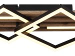 Pakabinamas LED šviestuvas GLOBO Obrien, 25W, 3000K, 230V, 1300lm, MDF tamsus medis, atminties funkcija, 475 x 310 x 95 mm