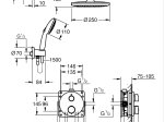 Potinkinė dušo sistema GROHE PRECISION, su termostatu, Vitalio Start 250mm lietaus galva ir 2-jų srovių 110mm dušeliu, chromo spalva, 34883000
