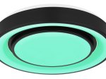 Lubinis LED šviestuvas GLOBO Sully, 24W + RGB 6W, 230V, 2500lm, 3000-6500K + RGB (kompl. 2xAAA, pultas), dimer., vaivorykšt., juodas, 380x75 mm, 41368-24.