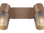 Kryptinis šviestuvas GLOBO Satella, 4 x E14, 40W, 230V, rudos sp., stiklo dūmų spalvos krištolo efektas, 560x120x125 mm, 54314-4