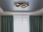 Pakabinamas LED šviestuvas GLOBO Obrien, 25W, 3000K, 230V, 1300lm, MDF tamsus medis, atminties funkcija, 475 x 310 x 95 mm