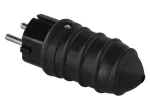 Kištukas EMOS P0050, su įž., guminis, IP44, 3680 W, 250 V~/16 A maks., juodos sp.