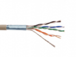 Kompiuterinis kabelis Cat5E/Ftp (Cca), 4x2x0.5 ekranuotas, viengyslis, variuotas aliuminis, baltos spalvos