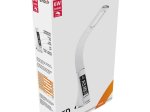 Stalinis šviestuvas AVIDE Abldl-Blc-6W-Wh, 25 LED, 6 W, 5000K, 350 lm, dimer., baltas, medžiaga ir odos imitacija, LCD ekranas, sensorinis valdymas, USB, CR2032