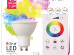 Išmanioji LED lemputė AVIDE Smart, 4.2W, GU10, RGB+W, 2700K, RGB keičia spalvas, su pultu, dimeriuojama, 220-240V, 230 lm, 240°