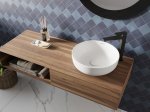 Praustuvas Sofia, 385 x 385 x 140 mm, pastatomas, keramika, baltas, matinis