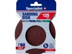 Šlifavimo diskas SPECIALIST+, P60, 125 mm, 5 vnt.