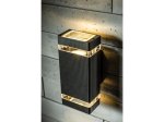 Lauko šviestuvas GTV Nessa, 2 x GU10, max 2 x 50W, 220-240V, IP54, sieninis, aliuminis, juodos sp., 245 x 105 x 110 mm