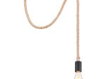 Pakabinamas šviestuvas GLOBO Ulleu, E27, 1 x 60W, 230V, metalas juodos sp., ruda kanapių virvė, 1600 x 100 mm, 69029H