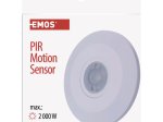 Judesio jutiklis EMOS G1150, IP20, 360 laispsnių, 6 m, 2000 W, 230 V, 10 s - 15 min., PIR jutiklis, jautrumas <3Lux, baltos spalvos, 115 x 25 mm