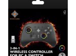 Žaidimų pultas DELTACO GAMING GAM-184, belaidis PC&Swich 3-in-1 valdymo pultelis, minkšta IML apdaila, BT 5.1, 2.4G USB imtuvas, USB-C laidinis, juodos sp, 4222384