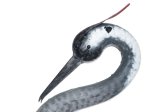 Sodo dekoracija Garnys, metalinis, pilkos sp., 38 x 19 x 102 cm.