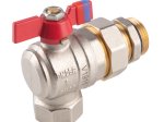 Pilno pralaidumo rutulinis ventilis FERRO Power, kampinis, vidud-išorė, su veržiama jungtimi, 1 "