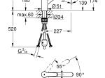 Plautuvės maišytuvas GROHE QUICKFIX START, su ištraukiamu dušeliu, nerūdijančio plieno spalva, 30307DC1