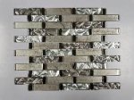 Stiklo mozaika MONA MOSAICS Td2609, 300 x 335 x 8 mm, 11 vnt./dėž., spl. smėlinis marmuras/blizgi rusva/blizgus sidabras