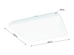 Plafoninis šviestuvas TOPE Sopot, LED 2 x 24W, 3000-6500K, 230V, 4464 lm, kvadratinis, 38 x 38 cm skersmuo, baltos spalvos