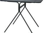 Metalinis lauko baldų komplektas, staliukas 90 x 52 x 47 cm, 2 kėdės 54 x 57 x 70 cm, spalva tamsiai pilka