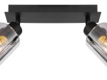 Kryptinis šviestuvas GLOBO Hadera, E27, 2 x 40W, 230V, dūmų sp. stiklas, 270x90x215 mm
