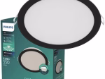 Montuojamas šviestuvas panelė PHILIPS Meson, įleidžiama, LED 5,5 W, 4000K, 550lm, apvali, juodos sp., 90 mm skersmens