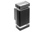 Lauko šviestuvas GTV Nessa, 2 x GU10, max 2 x 50W, 220-240V, IP54, sieninis, aliuminis, juodos sp., 245 x 105 x 110 mm